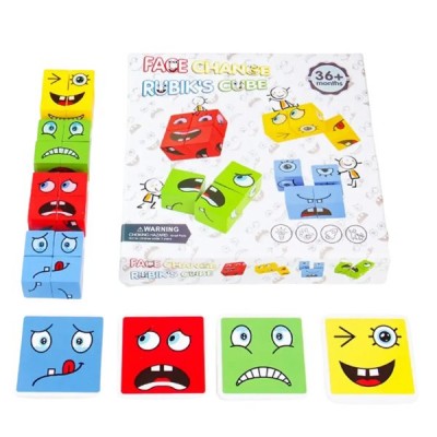 Puzzle Cubos Juego Didáctico Expresiones Y Emociones.