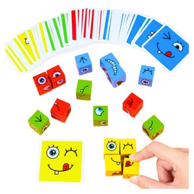 Puzzle Cubos Juego Didáctico Expresiones Y Emociones.