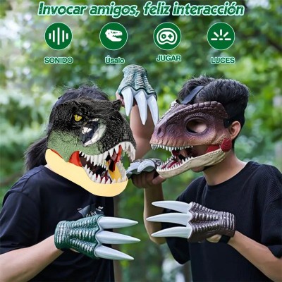 Set Disfraz Dinosaurio Máscara Cola Garras Niños