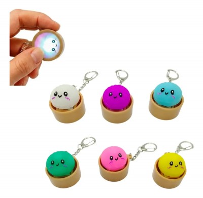 Llavero Tecla Clic Pan Luz Led Multicolor Viaje