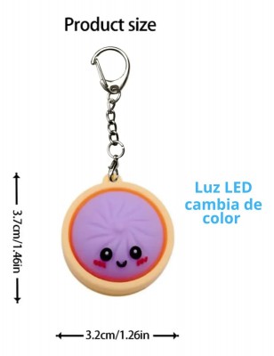 Llavero Tecla Clic Pan Luz Led Multicolor Viaje