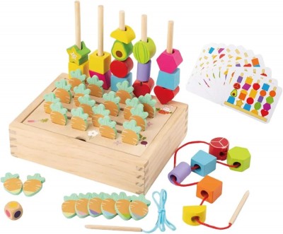 Juguete Educativo Madera Aprendizaje Bloques Colores