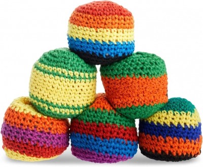 Pelota Antiestres Tejida Tela Futbol Colores
