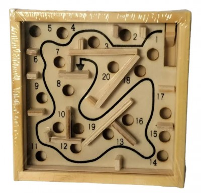 Laberinto Madera Con Bola Metálica Juego Educativo