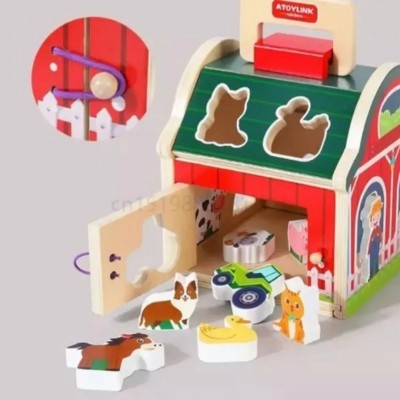 Granja Madera Animales Juguete Encaje Infantil