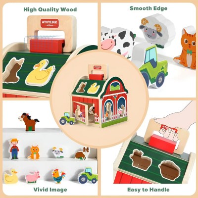 Granja Madera Animales Juguete Encaje Infantil