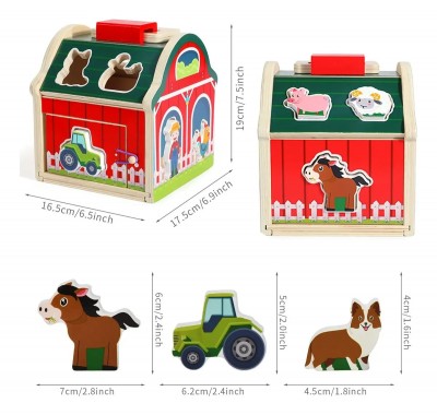 Granja Madera Animales Juguete Encaje Infantil