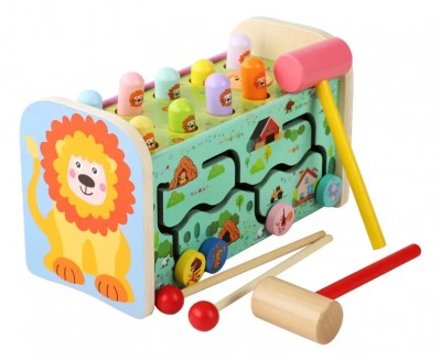Juguete Montessori De Madera Didáctico Laberinto 3 En 1