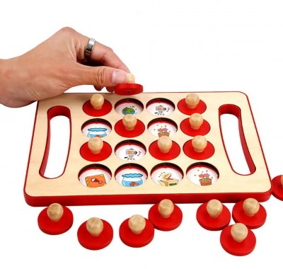 Juego De Mesa Ajedrez De Memoria Para Niños En Madera