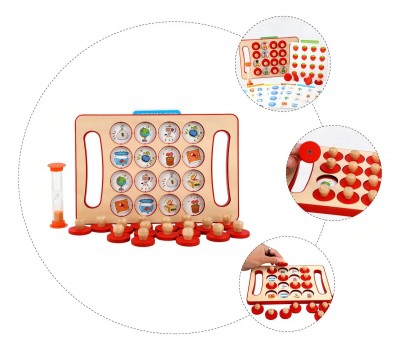 Juego De Mesa Ajedrez De Memoria Para Niños En Madera
