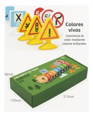 Tren Oruga Madera Didáctico Números Y Señales