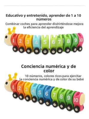 Tren Oruga Madera Didáctico Números Y Señales
