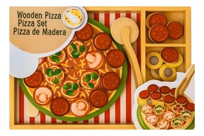 Pizza De Madera 36 Piezas Juguete Infantil