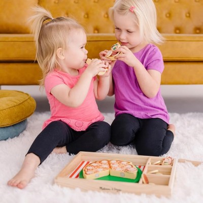 Pizza De Madera 36 Piezas Juguete Infantil