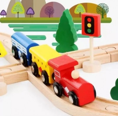 Pista De Tren De Madera Circular Armar Y Jugar