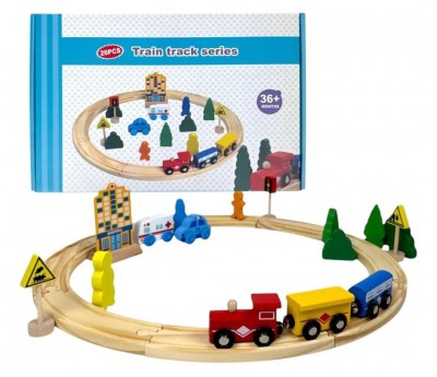 Pista De Tren De Madera Circular Armar Y Jugar