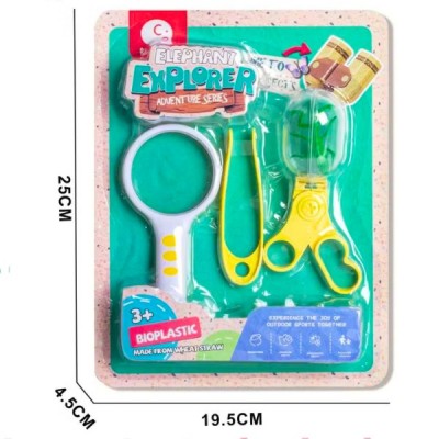 Kit Explorador Niños Lupa Pinzas Aventura