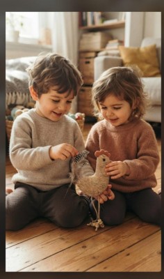 Juguete Sensorial Gallina Cuerda Niños Estimulación