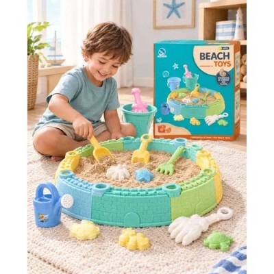 Set De Playa Y Arenero Castillo Con Moldes Y Accesorios