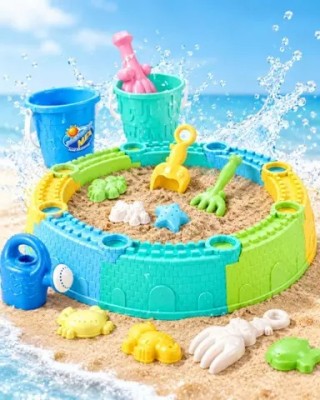 Set De Playa Y Arenero Castillo Con Moldes Y Accesorios