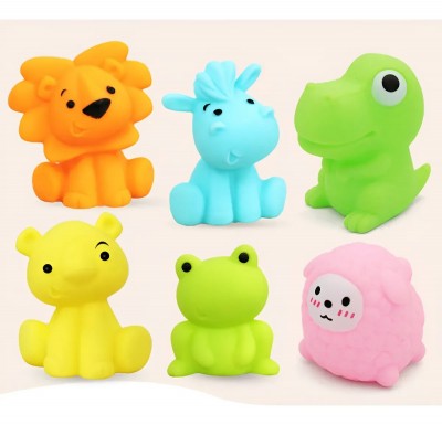 Set Juguetes De Baño Para Bebes Animales De Goma
