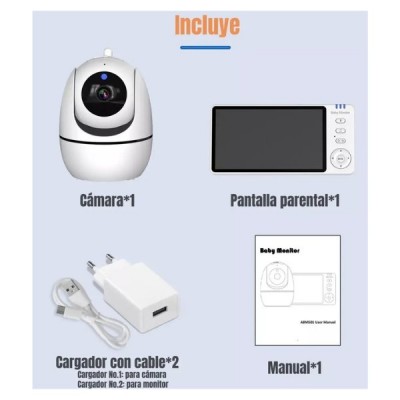 Cámara Monitor Bebé Con Pantalla Visión Nocturna Audio