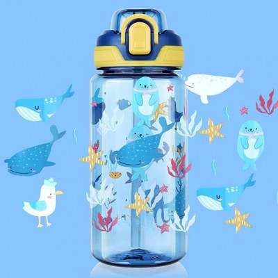 Botella De Agua Infantil Con Bombilla Niños