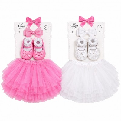 Set Tutu Zapatos Cintillo Bebé Niña