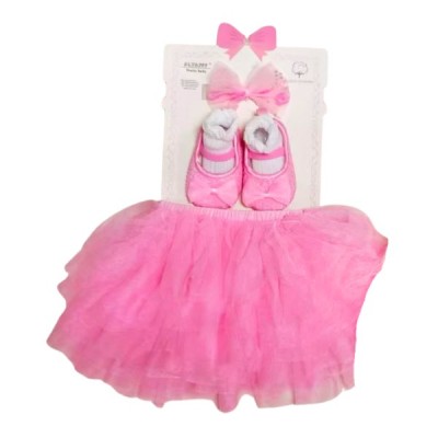 Set Tutu Zapatos Cintillo Bebé Niña