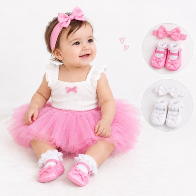 Set Tutu Zapatos Cintillo Bebé Niña